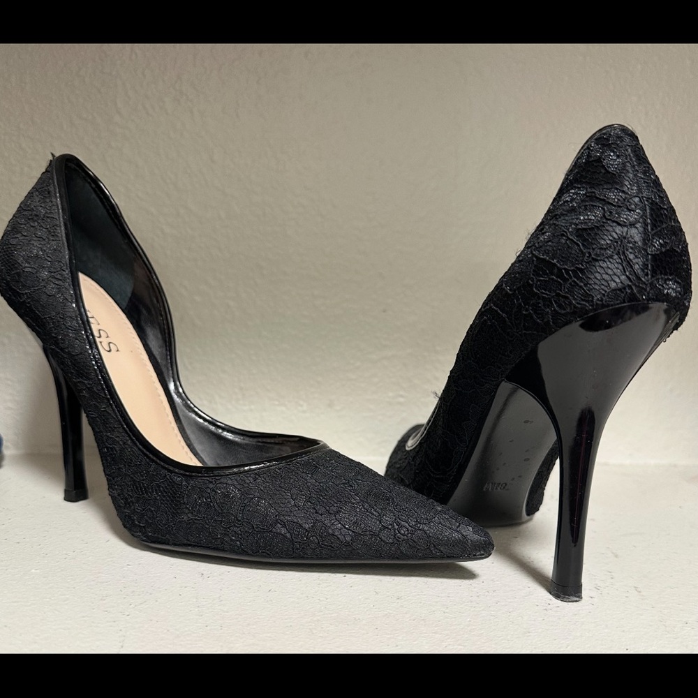 NEW Guess Black Stiletto Heels with Pointed Toe